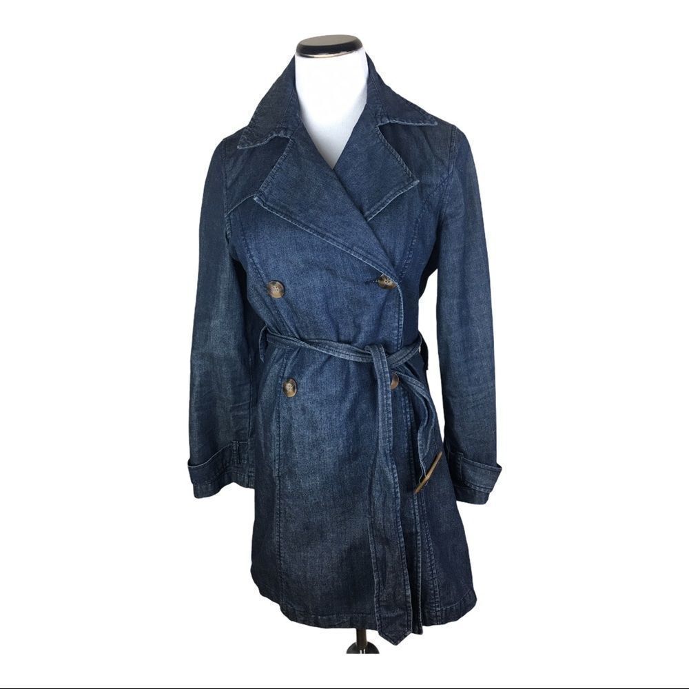 Charter Club Dark Denim Trench Coat